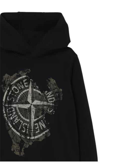 Black cotton sweatshirt for children Stone Island | 6100017/MANERO